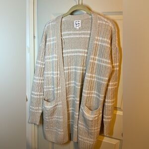 Hippie Rose Beige Striped Cardigan